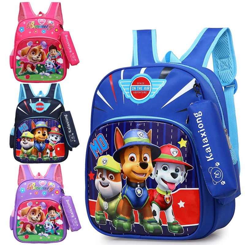 New Paw Patrols Toy Cartoon School Backpack Cartoon Lighten Kindergarten Bag Chase Skye Marshall Figure Print for Kids 2-8Y.